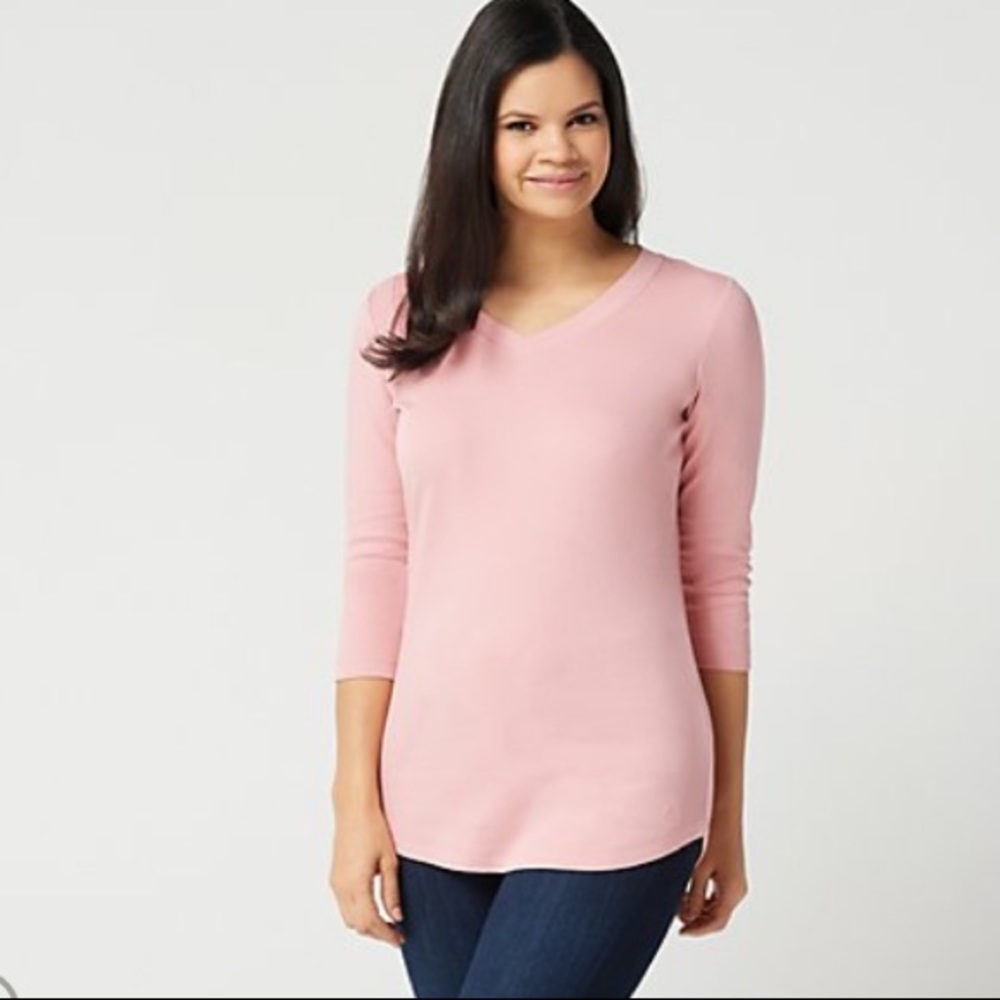 3/4 sleeve BLUSH Tunic (Issac Mizrahi)